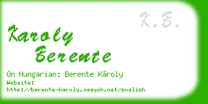 karoly berente business card