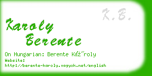 karoly berente business card